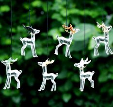 Multicolor Deer Christmas Tree Decoration Ornaments Set of 6 Pcs